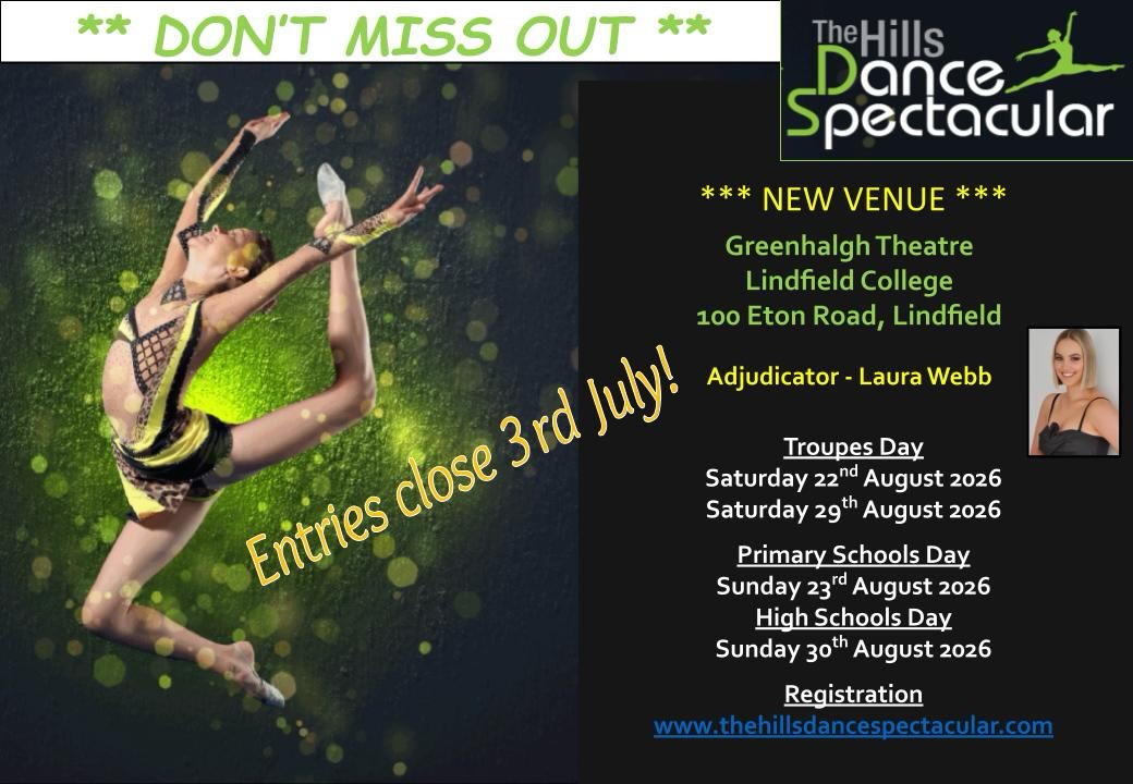 Entries closing 3rd July.  Please don’t miss out.